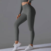 Hamidou-Pantalones deportivos de Yoga para mujer, mallas de cintura alta y caderas ajustadas, glúteos de melocotón, pantalones de Yoga desnudos de cintura alta - details 50