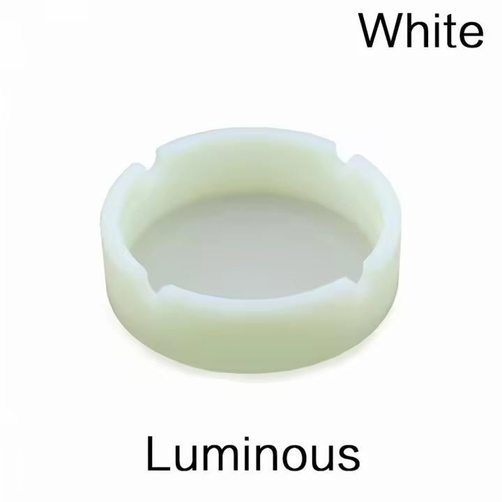 Cenicero de Gel de silicona luminoso/colorido Cenicero Circular ligero humo fluorescente conveniente caja de cigarrillos ceniceros creativos - 1