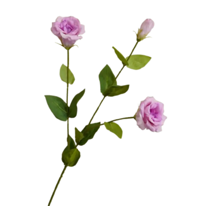 Grandes ramas de flores artificiales de Eustoma, 3 cabezas, simulación de tacto Real, flor de Lisianthus, flor falsa hidratante hecha a mano - 1