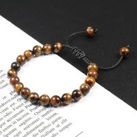 Pulsera de Piedra de Lava de Ojo de Tigre Natural Diseño Moderno de 8mm - details 1