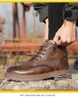 Botas de trabajo negras impermeables y antideslizantes para hombre y mujer, calzado de seguridad antiperforación, calzado deportivo con punta de acero - details 14
