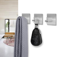 Ganchos para toallas de acero inoxidable, ganchos de pared cuadrados autoadhesivos, soporte dispensador de papel higiénico, ganchos para abrigos de pared, organizador de cocina y baño, 4 Uds. - details 6