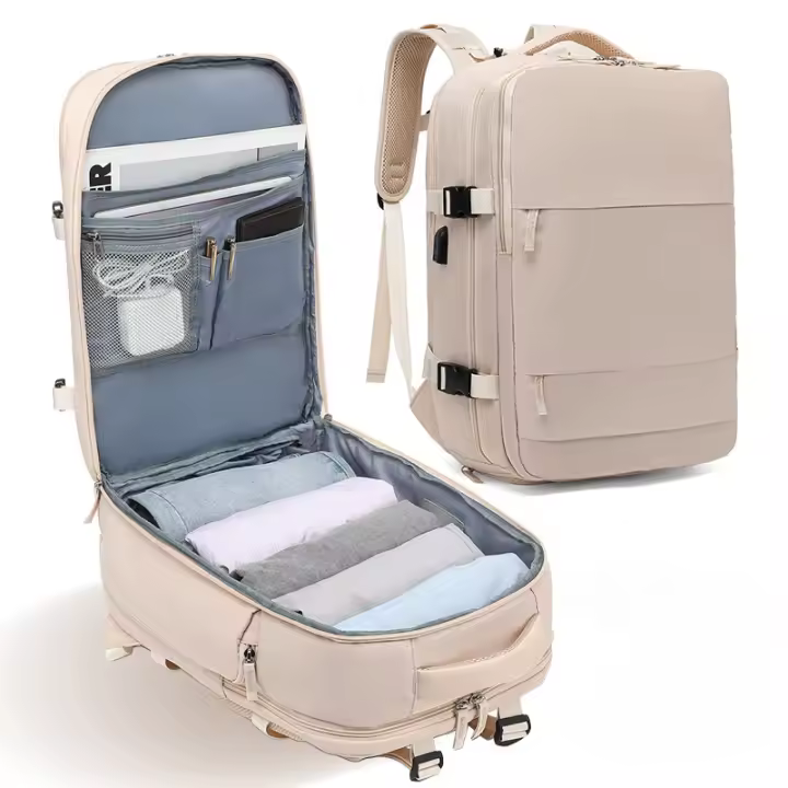 Mochila para niñas de gran capacidad multifuncional, clasificación en seco y húmedo, viaje corto, mochila impermeable de nylon. - 1