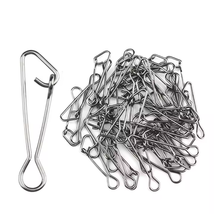 100 Uds anzuelo de acero inoxidable línea señuelo Snap ligero fuerte fuerza de tracción conector de pesca Pin de enclavamiento - 1