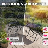 Juego de Muebles de Jardín Exterior Mesa de Bistro y 2 Sillas Plegables Antideslizantes - details 8