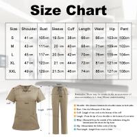 Ropa de trabajo, conjuntos de uniformes elásticos, uniforme de enfermera, uniforme médico para mujer, conjuntos de pantalones rectos de manga corta con cuello en V - details 2