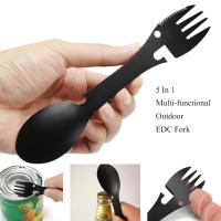 Herramientas de supervivencia al aire libre 5 en 1, Kit EDC multifuncional para acampar, tenedor, cuchara, abridor de botellas/latas, senderismo - details 2