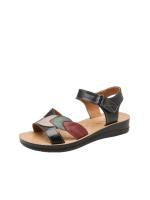 Sandalias de cuero de vaca para mujer de mediana edad, verano 2025, suela suave, planas, antideslizantes para ancianas. - details 2