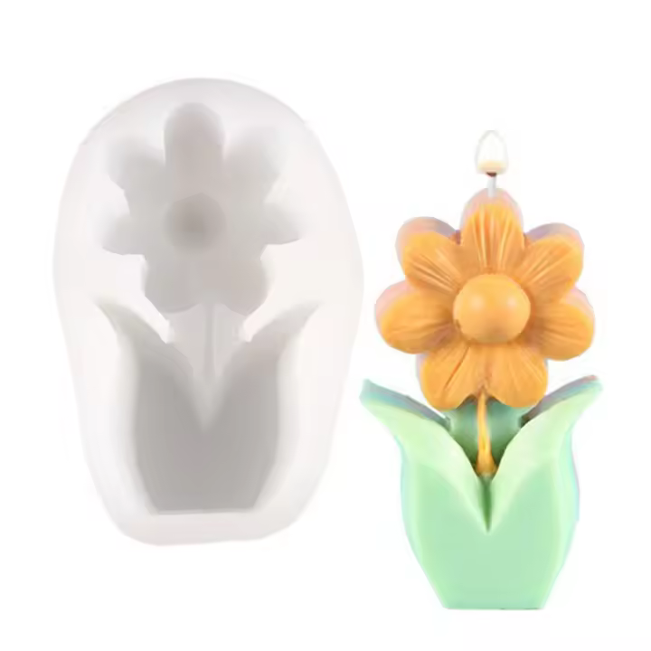 Molde de silicona de tulipán Floral para principiantes y fabricantes avanzados, manualidades, molde de vela con forma Floral - 1