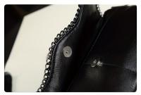 Bolso Cruzado Chic y Edgy Estilo Vintage Biker con Cadena, Hebilla de Cierre de Cremallera, Doble Compartimento, Bolso de Hombro Retro y Duradero - details 7