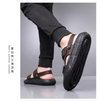 Sandalias deportivas de verano para hombre, estilo novedoso, para exteriores, de cuero genuino, para playa, informales - details 0