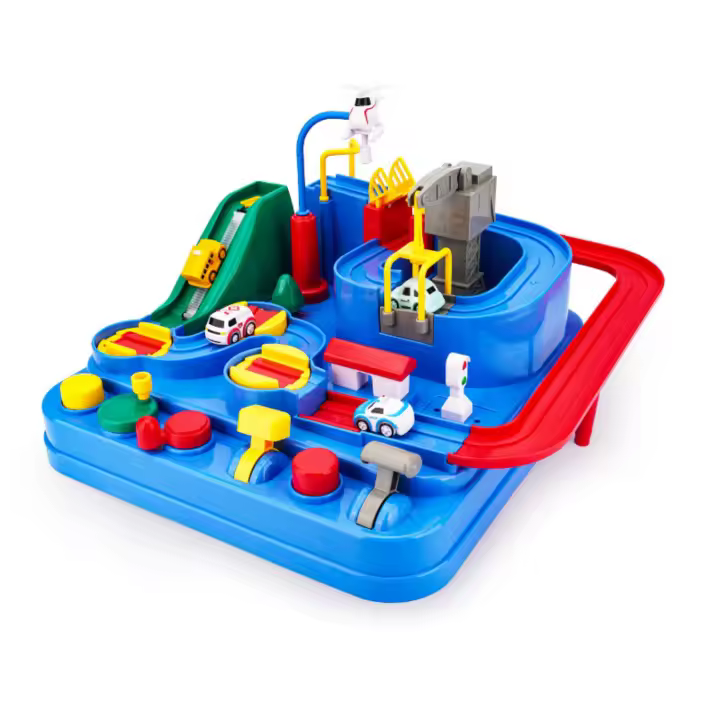 Pista de Coches Juguetes para Niños 3 Años, Circuito Coches de Carreras Garaje Coches Juguete Aventura Playset, Juguetes - 1