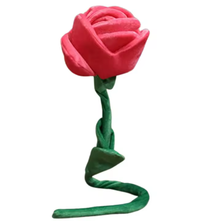 Ramo de flores de rosas rojas creativas, hebilla de cortina, rama de flores artificiales de moda, regalo de cumpleaños de rosa de felpa de imitación DIY - 1