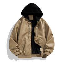 New Fake Two Item Man Leather Jackets Outdoors Loose Fashion Locomotive Clothes Spring Autumn Leisure Solid Hooded Man Coats ﻿ - details 2