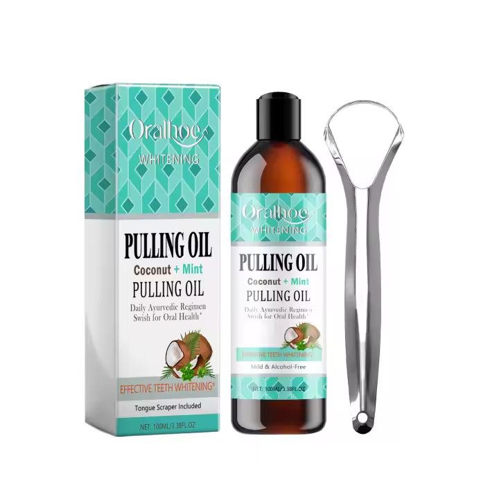 El enjuague bucal de menta y coco blanquea los dientes, refresca el aliento, limpia los olores de la boca y cuida las encías - 1