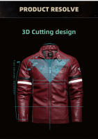Chaqueta cuero moto hombre resistente viento bordado trail rally Equipo Protector - details 2