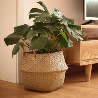 Cesta de mimbre para algas marinas, maceta colgante para flores, cesto para la ropa sucia, cesta de almacenamiento - details 0