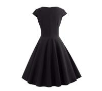 Vestido de verano para mujer, Color sólido, Retro, Vintage, años 50, 60, informal, para fiesta y oficina, Vestidos Rockabilly - details 29
