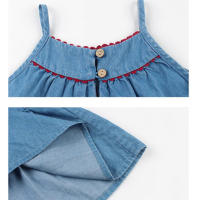 Vestido de mezclilla azul para niña, ropa de algodón sin mangas, informal para playa, Verano - details 5