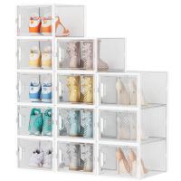 Cajas de almacenamiento de zapatos apilables de plástico transparente para armario, organizador de zapatos, tamaño 13, 12 paquetes - details 6