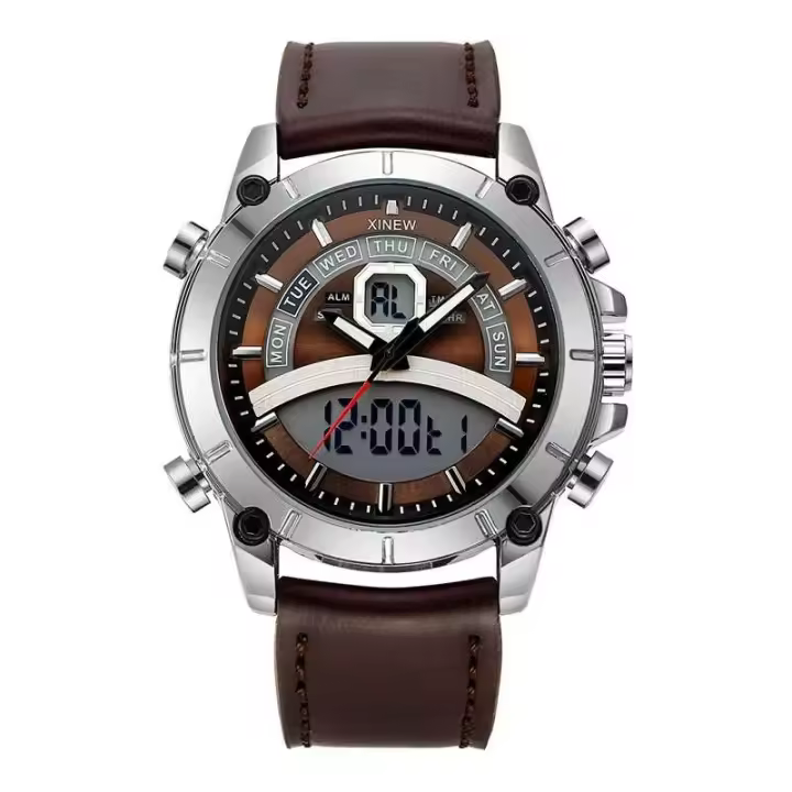 Reloj Deportivo de Lujo Premium XINEW Función Doble Tiempo Correa de Cuero - 1