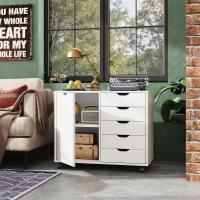 Cómoda con puerta, gabinete de almacenamiento móvil, soporte para impresora para oficina en casa - details 1