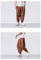 Nuevos pantalones Harem de gran tamaño, pantalones de chándal holgados de algodón y lino de estilo chino, pantalones casuales de alta calidad para hombres - details 5