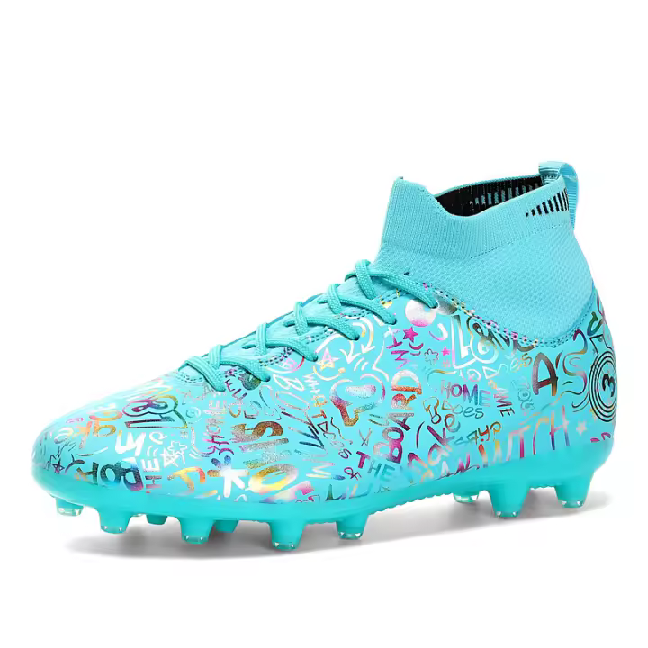 Zapatos de fútbol de marca para hombre, botas de fútbol de tobillo alto para niño, zapatillas de deporte de entrenamiento de hierba antideslizantes para exteriores, tacos, zapatillas de fútbol TF/FG - 1