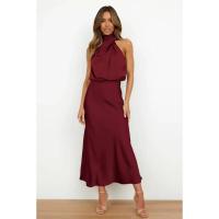 BUNO-Vestido largo sin mangas de satén de seda de gama alta para mujer, vestidos elegantes a la moda para celebridades, vestido de noche, ropa de fiesta para mujer - details 43
