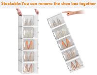 Cajas de almacenamiento de zapatos apilables de plástico transparente para armario, organizador de zapatos, tamaño 13, 12 paquetes - details 3