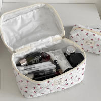 Bolsa De Maquillaje Para Mujer Estilo Quiltado De Algodón Con Cierre De Cremallera Bolso Portátil De Mano Bolso De Cosméticos Lindo Y Práctico - details 4