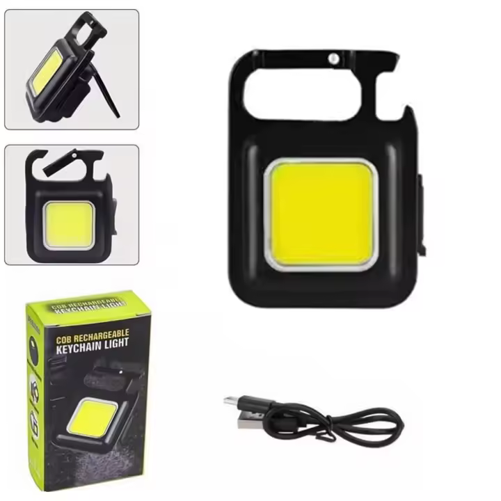 Mini linterna LED de 1500LM, luz de trabajo, llavero de bolsillo portátil, recargable por USB al aire libre para acampar, sacaco - 1