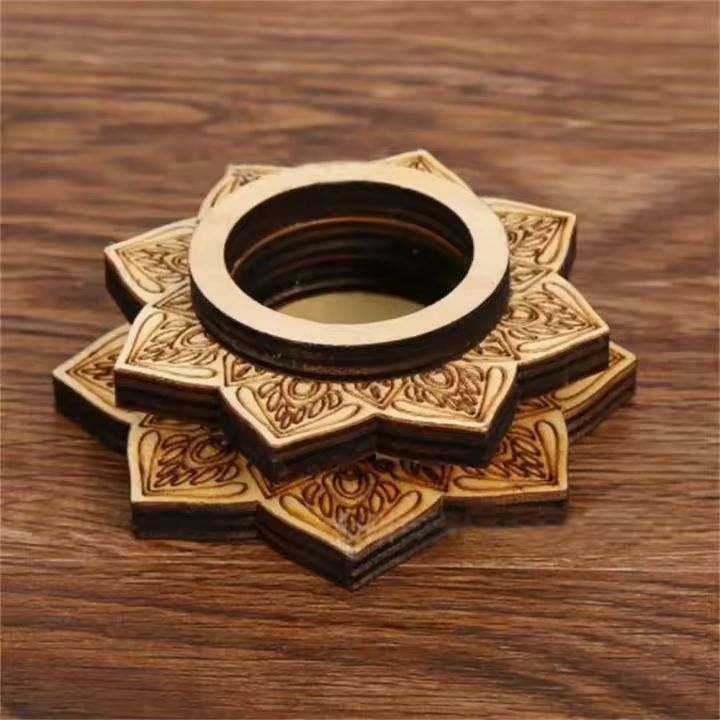 Base de bola de cristal tallado de piedra, Base de madera para meditación, adornos de madera, nueva moda - 1