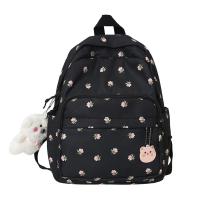 Mochila pequeña de nailon para mujer, morral informal ligero antirrobo con bonito abalorio de oso de felpa, 28GD - details 6