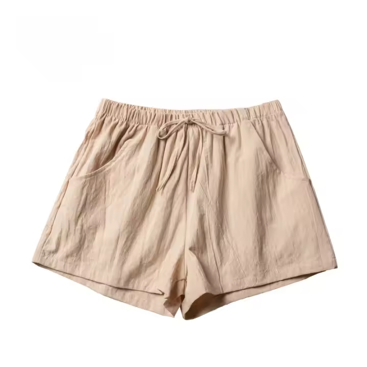 Pantalones de Lino de Verano de Cintura Alta Shorts de Moda Deportiva para Mujeres - 1
