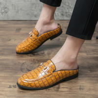 Sandalias con diseño de piedra sintética para hombre, zapatos con hebilla de herradura, tacón versátil, a la moda - details 20