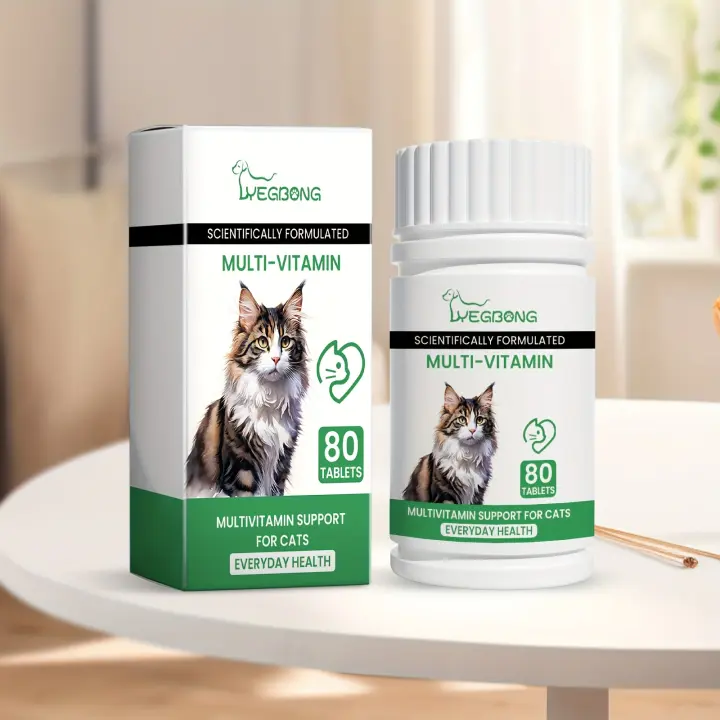 Cápsulas Multivitamínicas Lei Gong para Gatos Mejora la Salud del Pelaje, Protección Ocular, Impulso de Energía Diario 80Pcs No Eléctricas, con Vitaminas A, B, C, E, K - 1