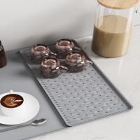 Alfombrilla para máquina de café 2 en 1 fácil de limpiar, almohadilla de drenaje de silicona impermeable, almohadilla aislante antideslizante para encimera, hogar - details 7