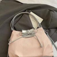 Mochila con lazo plateado de Color sólido, bolso de hombro estilo coreano de gran capacidad, bolso de compras versátil - details 9