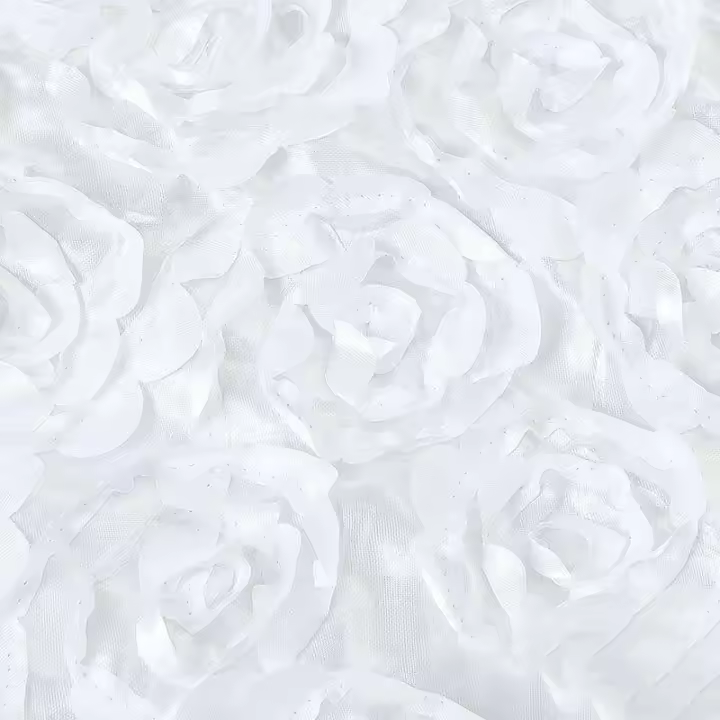 Mantel rectangular de raso con nudo rosa 3D, blanco, sin costuras, grandioso, 120x180cm - 1