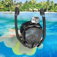 Máscara De Snorkel Total Facial Visión Panorámica De 180° Silicona Top Seco Gafas De Natación Y Nado Con 2 Snorkels Antiniebla Anti-Rociador - details 2
