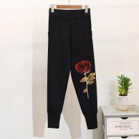 Conjunto de Top y Pantalones para Mujeres Invierno 2 Piezas Chándal Casual Flores Pantalones de Punto con Lentejuelas Conjunto d - details 7
