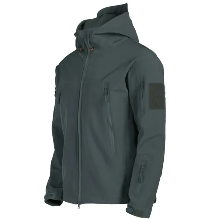 Chaqueta táctica con capucha para hombre, carcasa suave, resistente al viento e impermeable, ligera, a la moda para el ejército - 1