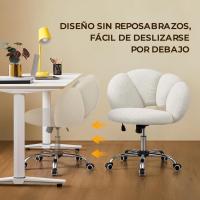 Silla de Escritorio Ergonómica Diseño Nube en Tejido Bouclé Altura Ajustable Ruedas Giratorias - details 4