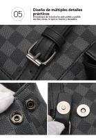 Mochila de Cuero PU para hombres, Mochila Unisex Impermeable para Ordenador Portátil, Regalo para hombres, Para los estudios, viajes o trabajo - details 6