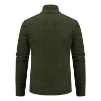 Abrigo deportivo informal para hombre, cárdigan cálido de lana con cremallera, cuello alto, Color sólido, otoño e invierno - details 27
