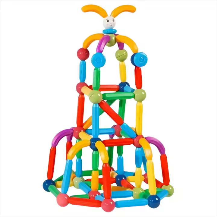 Juego de construcción de bolas magnéticas para niños, 136 piezas, palos, bloques de construcción Montessori, juguetes educativos para niños, regalos - 1