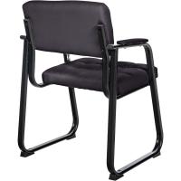 B Tapizada En Cuero Sintético I Silla De Espera con Reposabrazos I Silla Confidente con Base De Metal I Color:, Color:Negro - details 6