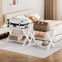 Maletas, Portaequipajes Bambú con 5 correas, Reposa Maletas para Hogar Hotel, Soporta hasta 60kg (2, Natural) - details 9