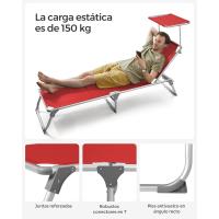 Silla de Senderismo Tumbona Reclinable Plegable, Ligera, 55 x 193 x 31 cm, Carga 150 kg - details 15